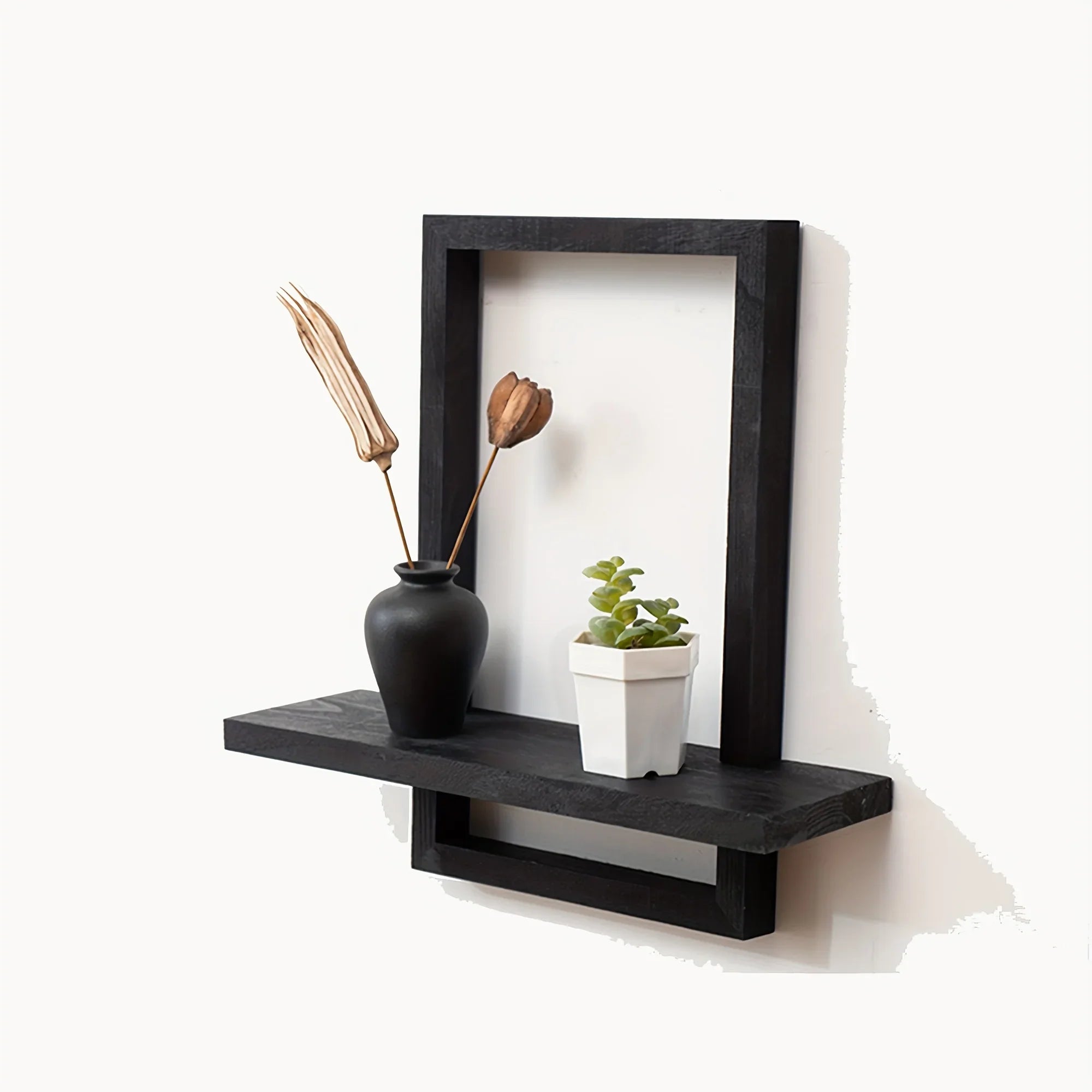 Floating Shelves - Rustic Wooden S, back view - House Of Avana