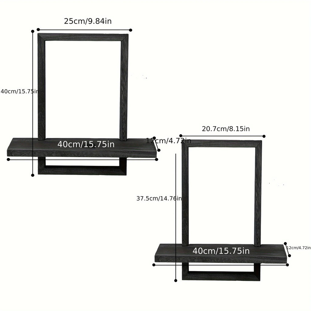 Floating Shelves - Rustic Wooden S, close-up view - House Of Avana