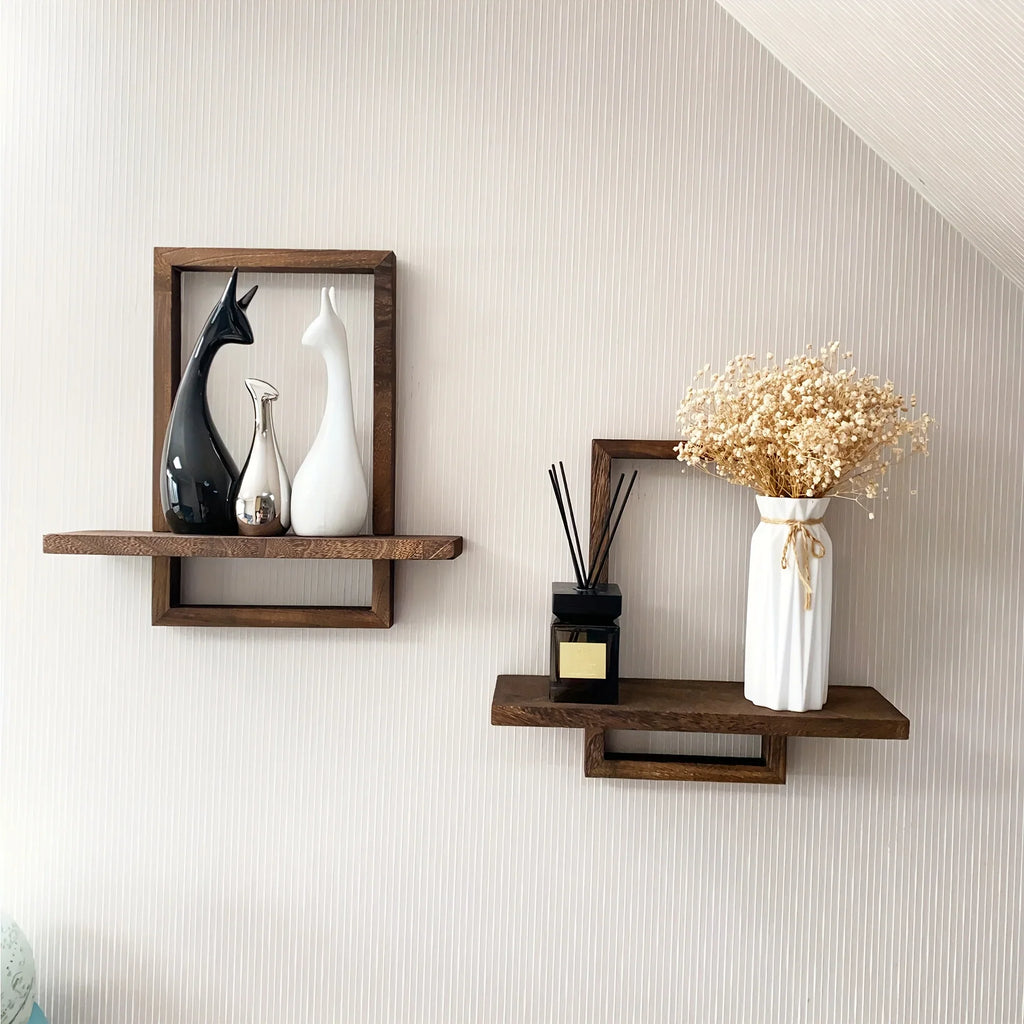 Floating Shelves - Rustic Wooden S, detail shot - House Of Avana