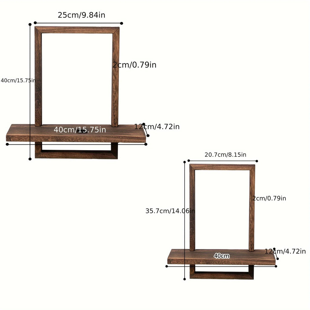 Floating Shelves - Rustic Wooden S, side view - House Of Avana