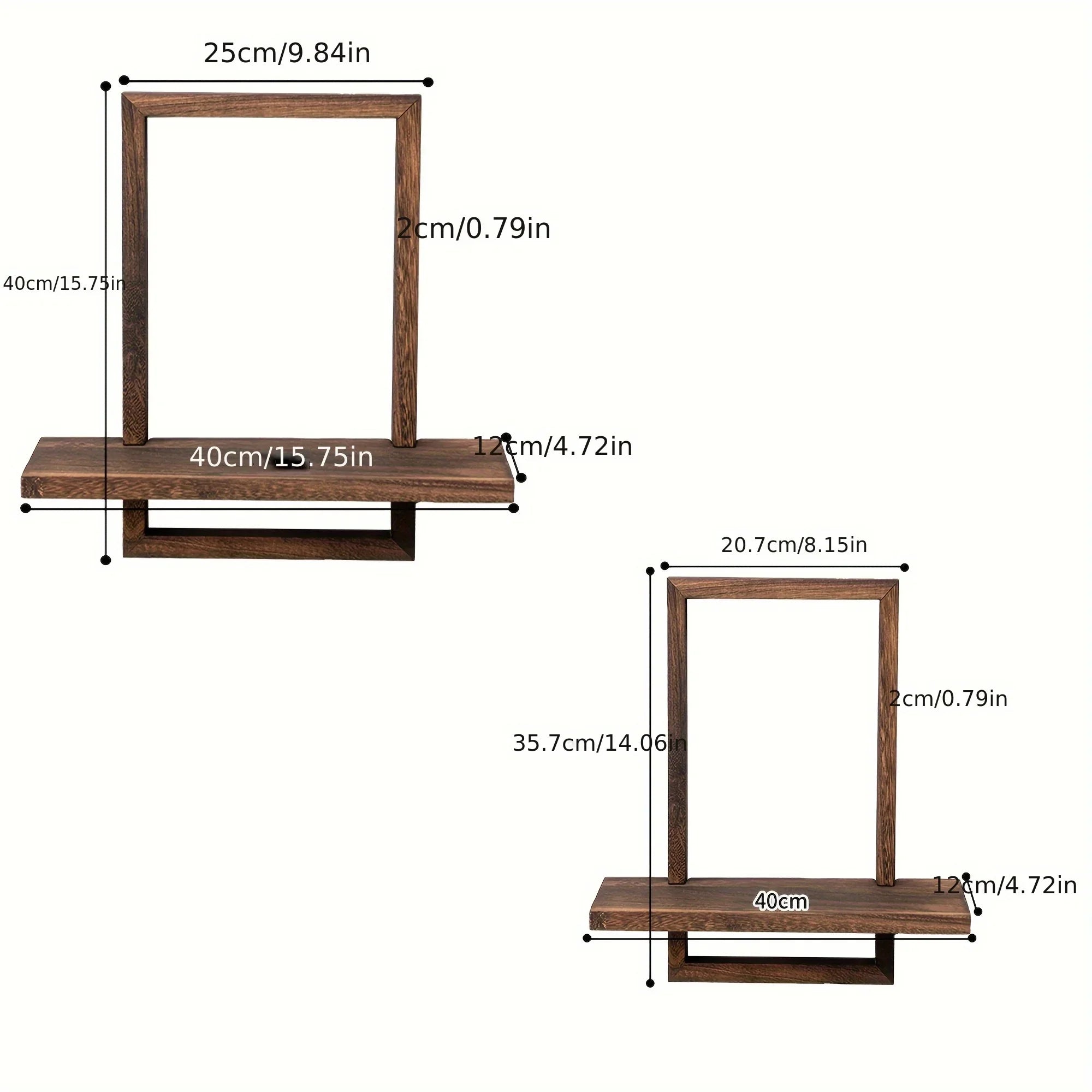 Floating Shelves - Rustic Wooden S, side view - House Of Avana