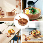 Wooden Salad Bowl-Large 9.4 Inch Acacia Wood Salad Wooden Bowl With Spoon, Can Be Used For Fruit, Salad - House Of Avana