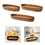 Wooden Serving Platter Durable Tableware for Snacks and Salads, side view - House Of Avana