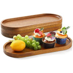8-piece Wooden Serving Tray 11.5 X Inch (approx 29.9 X 10.5 Cm) Deli Board Oval Wooden Plate Cheese... - House Of Avana [[SKU:HOA-SRV-004]]