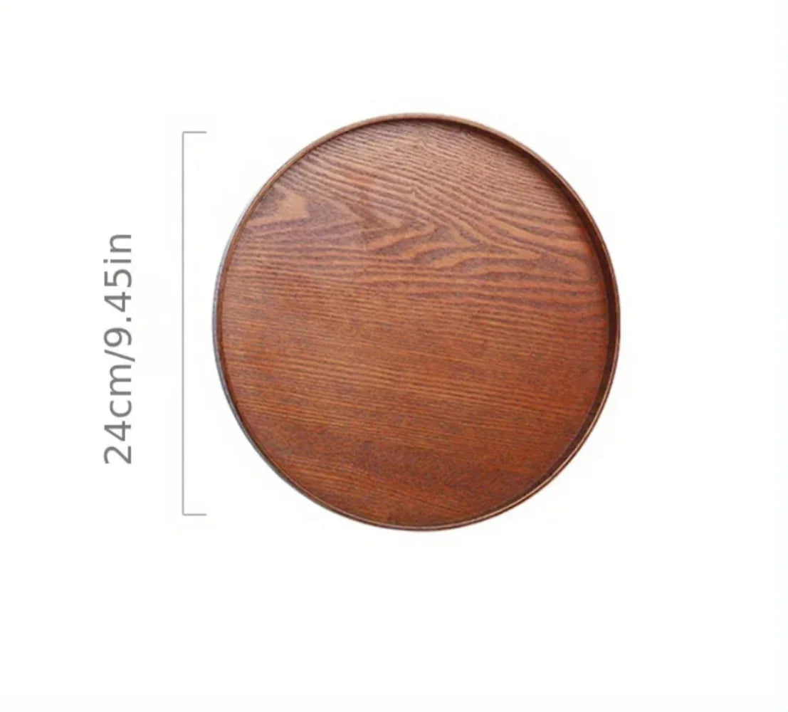 Round Wood Serving Tray – Rustic Elegance for Dining & Decor - House Of Avana