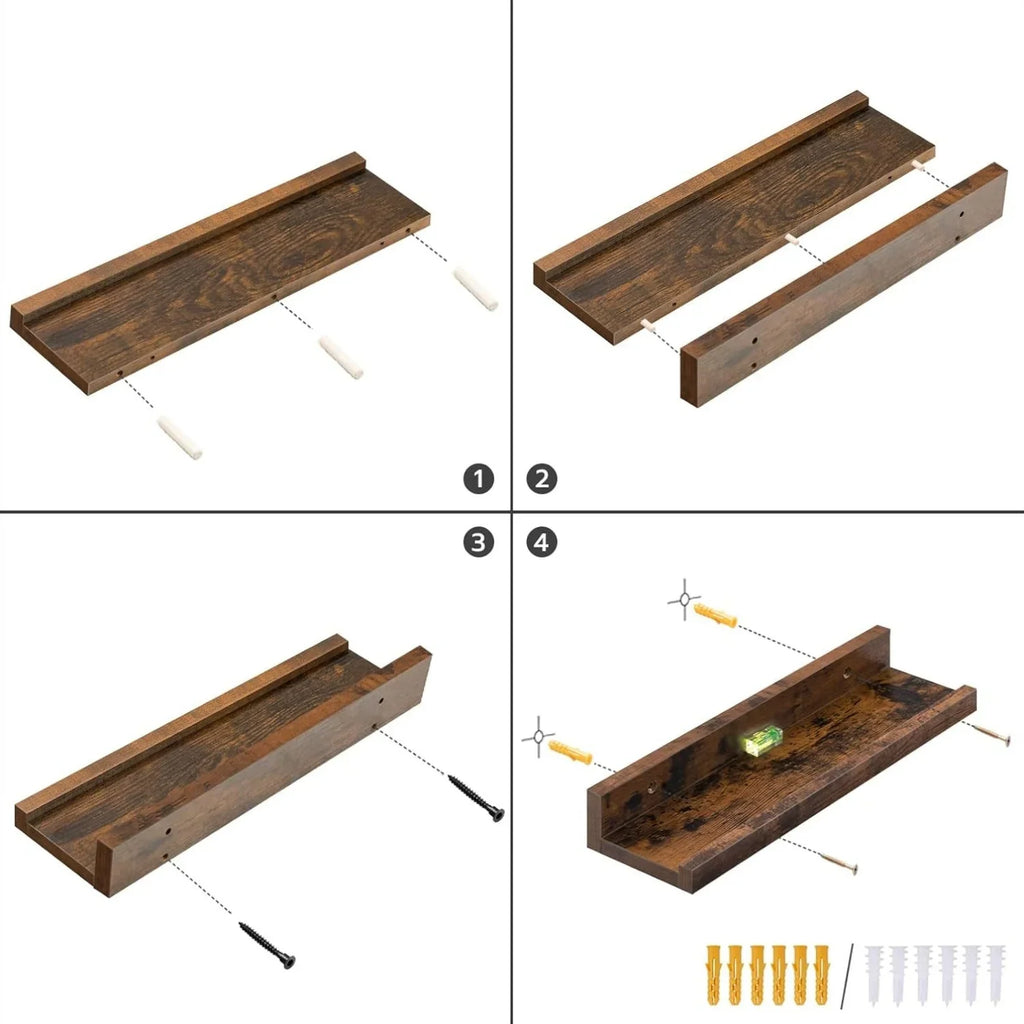 Shelves - Raised Edge Wooden Inch, top view - House Of Avana