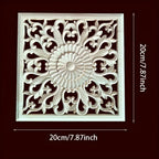Wooden Square Applique 20cm Unpainted Home Decor Cornice, side view - House Of Avana [[SKU:HOA-WAL-047]]