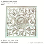 Wooden Square Applique 20cm Unpainted Home Decor Cornice, top view - House Of Avana [[SKU:HOA-WAL-047]]