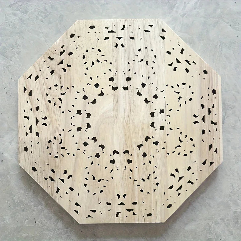 Wall Art - Decorative Wooden Octagonal, back view - House Of Avana