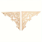 4-pack Wooden Corner Carvings, Transverse Orientation Wood Cabinet Corner Stickers, No Electricity or... - House Of Avana