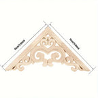 4-pack Wooden Corner Carvings, Transverse Orientation Wood Cabinet Corner Stickers, No Electricity or... - House Of Avana