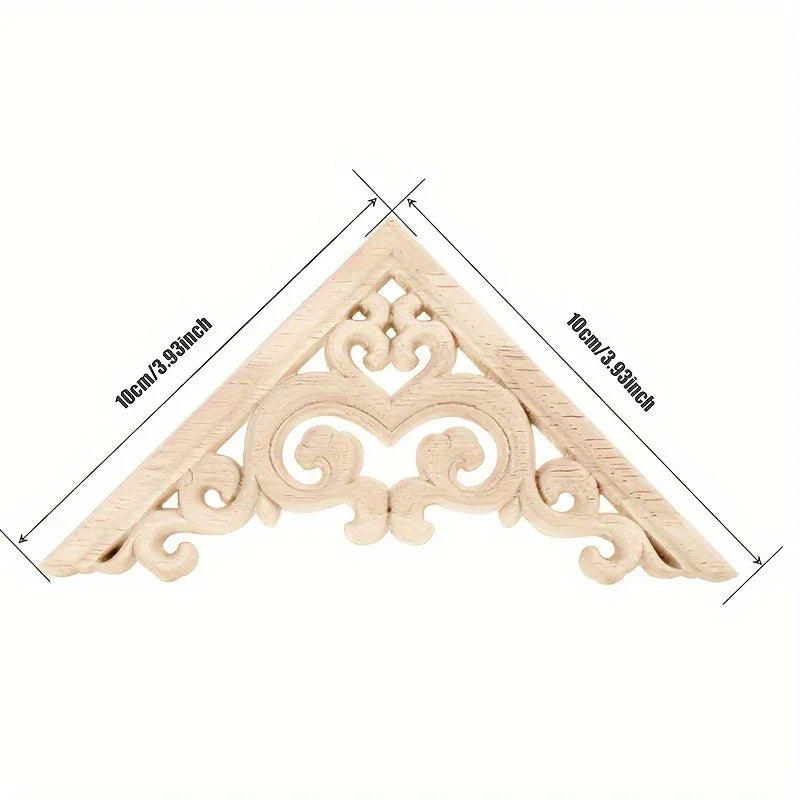 4-pack Wooden Corner Carvings, Transverse Orientation Wood Cabinet Corner Stickers, No Electricity or... - House Of Avana