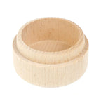 Wooden Wedding Ring Storage Box Round Wood Container, back view - House Of Avana