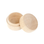 Wooden Wedding Ring Storage Box Round Wood Container, front view - House Of Avana