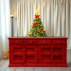 Woodland Red Wooden Sideboard 72"