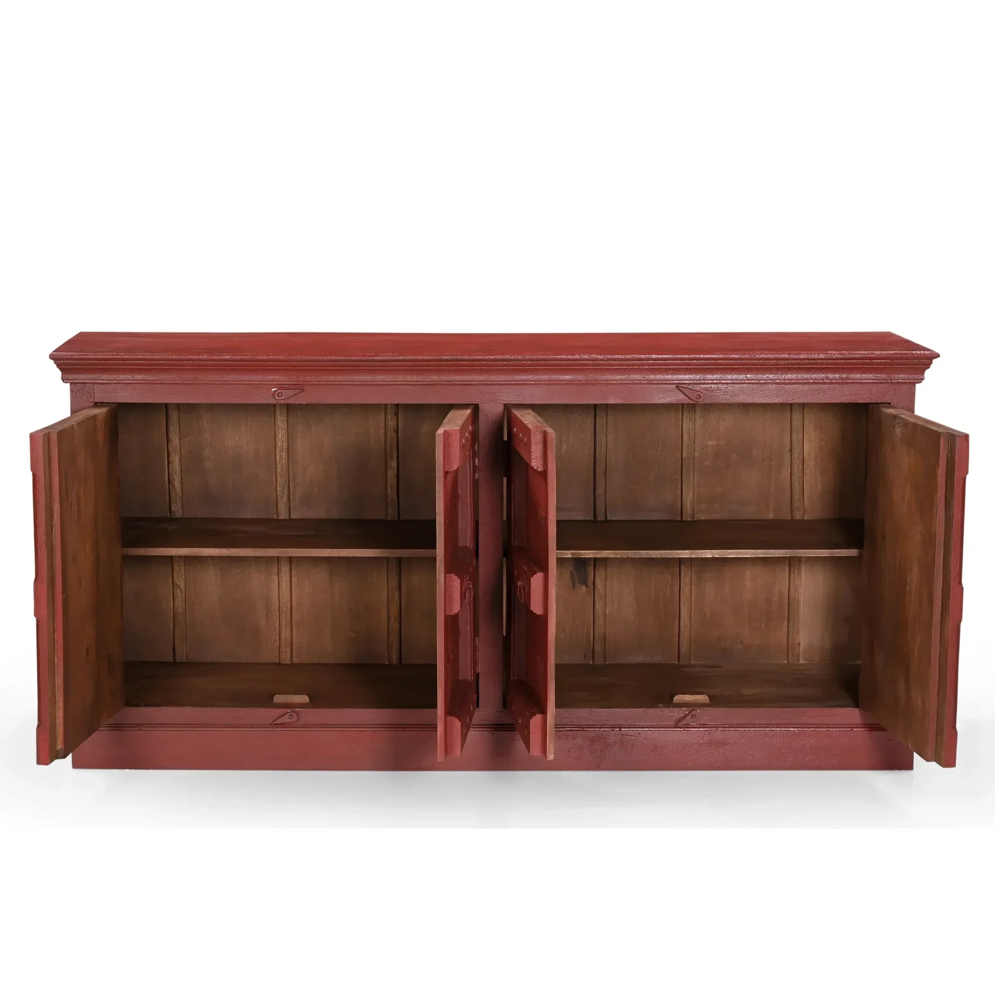 Woodland Red Wooden Sideboard 72"