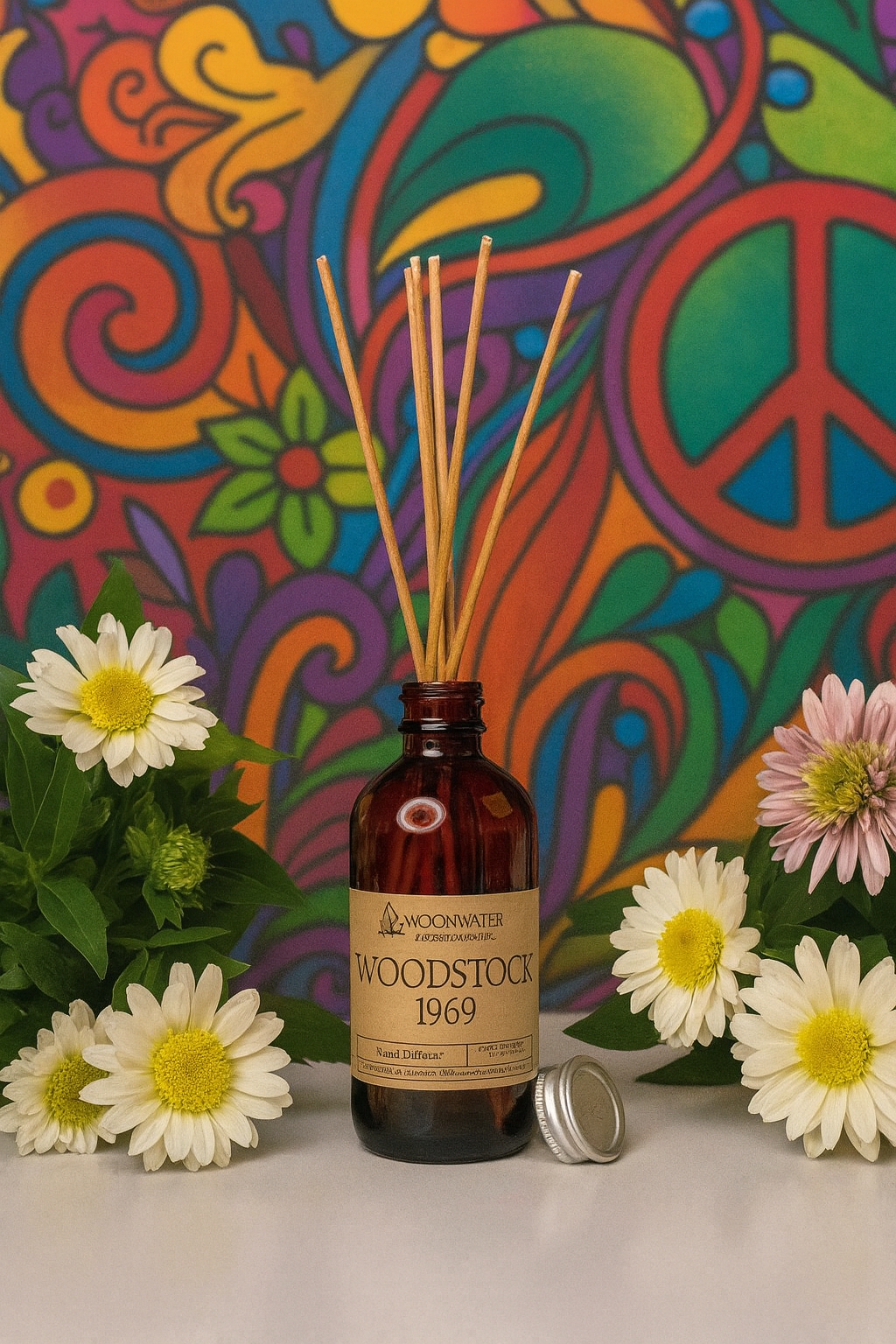 Woodstock 1969 - REED DIFFUSER, Hemp, Grass, Nag Champa & Patchouli Moon Water Apothecary