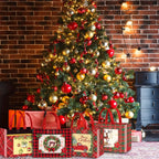 8/16pcs Festive Christmas Gift Bags with Handles - Foldable, Multi-Use Woven Fabric Totes for Gift Packaging, Shopping, and Party Supplies, Red & White Plaid Design, Perfect for Holiday Presents, Gift Bags for Gifts, Gift Pac House Of Avana