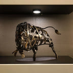 Iron woven cow Metal sculpture Iron sculpture Abstract sculpture Modern sculpture Home furnishings Animal sculpture Decoration C - House Of Avana