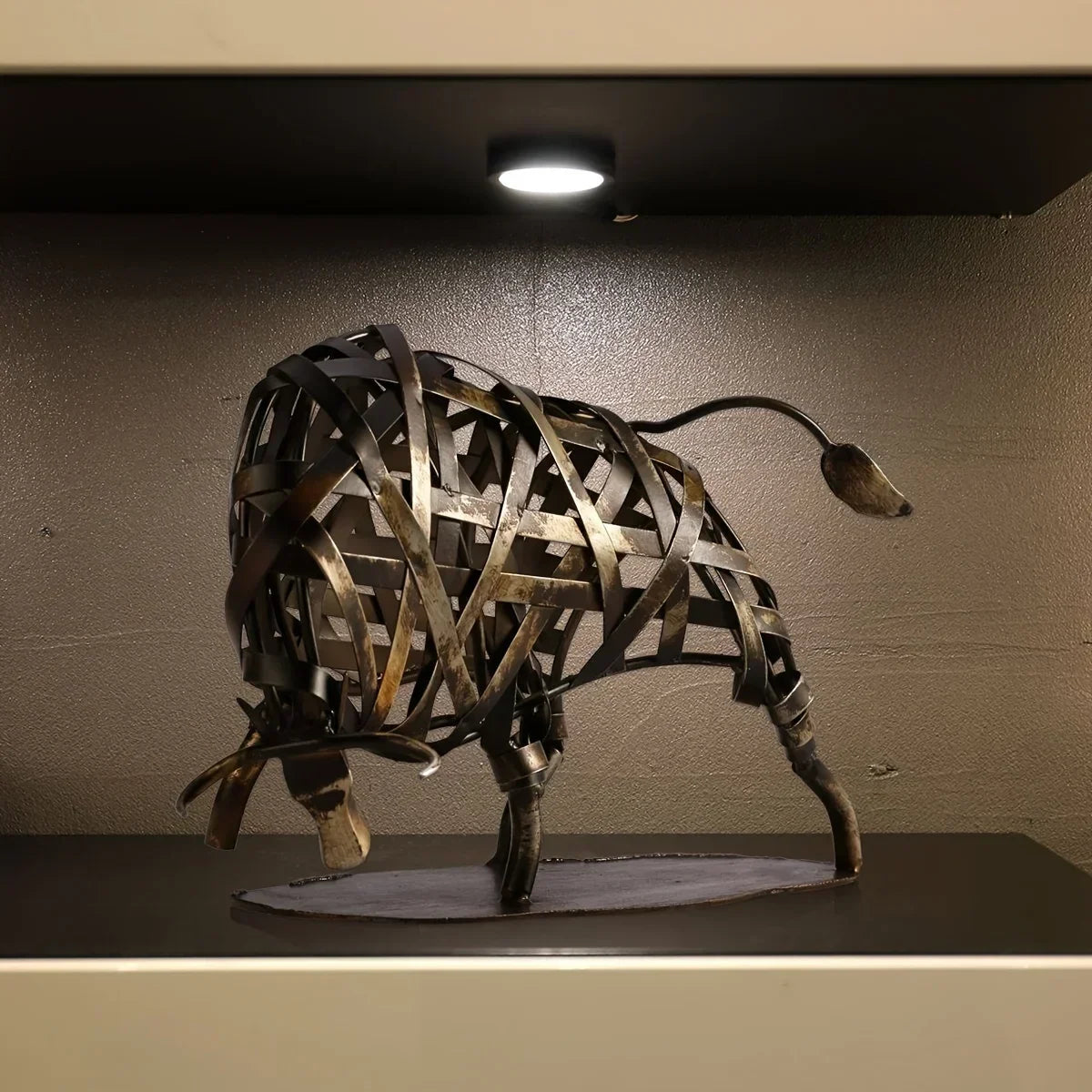 Iron woven cow Metal sculpture Iron sculpture Abstract sculpture Modern sculpture Home furnishings Animal sculpture Decoration C - House Of Avana