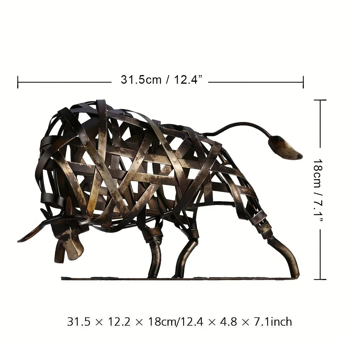 Iron woven cow Metal sculpture Iron sculpture Abstract sculpture Modern sculpture Home furnishings Animal sculpture Decoration C - House Of Avana