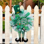 Wreath - Irish Green Mesh Ribbon