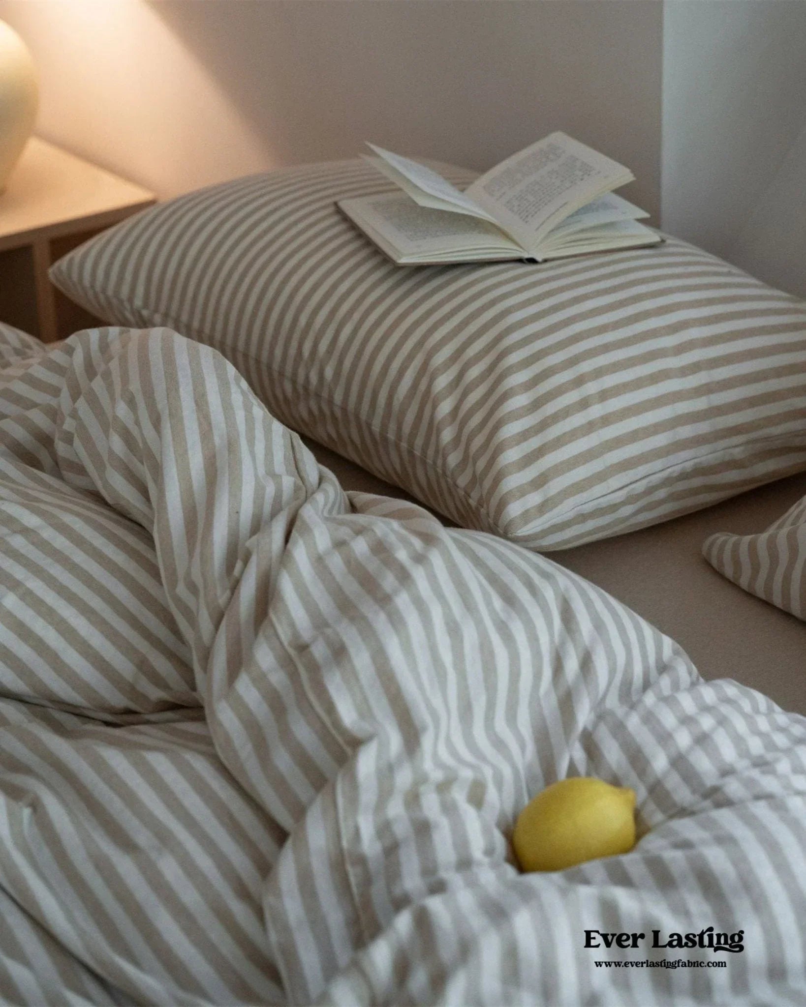 Wren Fresh Striped Jersey Knit Bedding Set / Green Ever Lasting