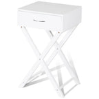 X-Shape 1 Drawer Nightstand End Side Table Storage in White