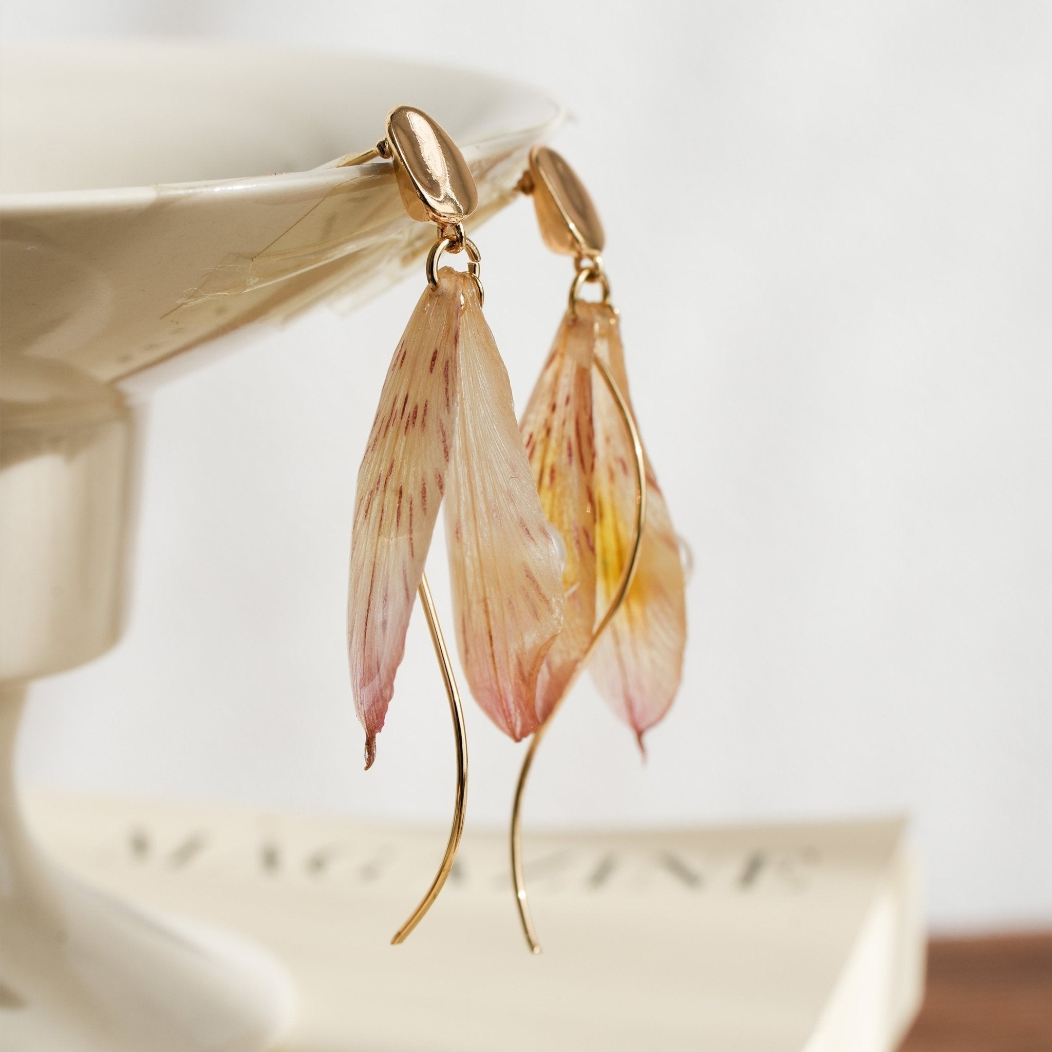 "Fairy Wings" Real Alstroemeria Earrings