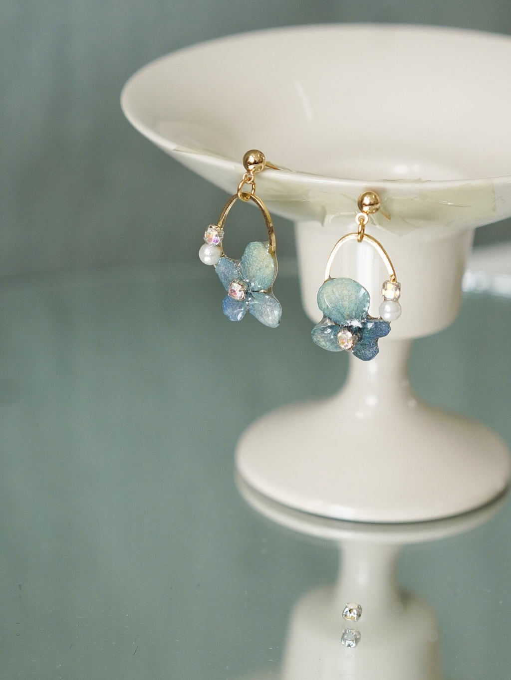 "Raindrop Waltz" Hydrangea Earrings