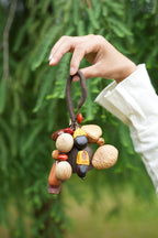 "The Woodland Harvest" - Mixed Forest Nut Cluster Charm with Lucky Red Seeds