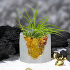 Yellow Agate Geode Planter with Natural Stone Layers, front view - House Of Avana