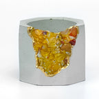 Yellow Agate Geode Planter with Natural Stone Layers, top view - House Of Avana