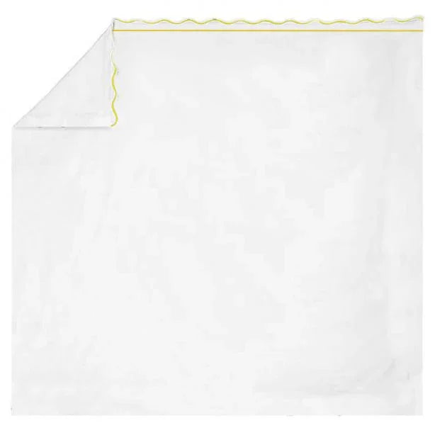 400TC Cotton Scallop Embroidery & Border Sateen Solid Sheet Set PushpLinen