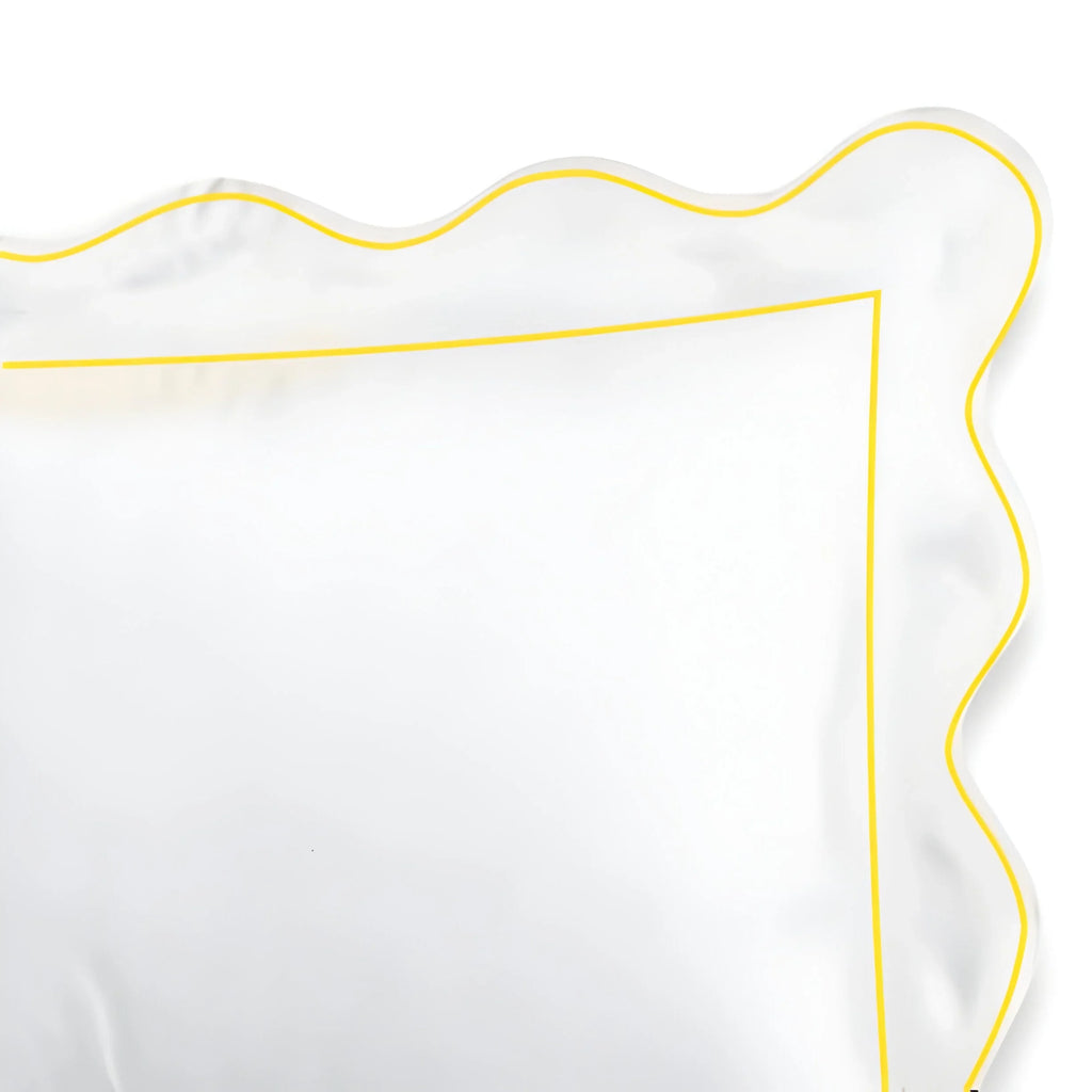 400TC Cotton Scallop Embroidery & Border Sateen Solid Duvet Cover Set PushpLinen