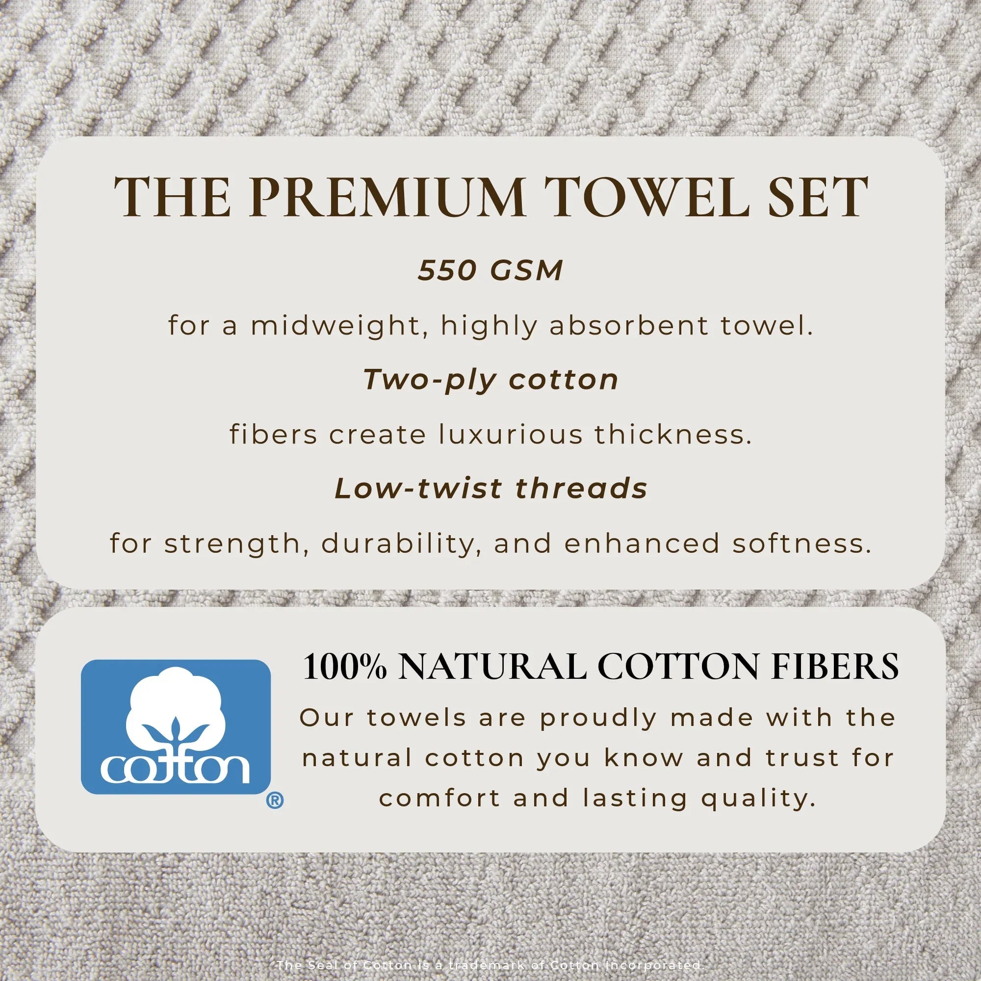 Cotton Diamond Waffle Weave Bath Towel Set - Grayson Collection