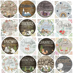 *you Create* - Wooden Themed Name Tag - Fabric Nursery Wall Art Decals - Personalized By You, back view - House Of Avana