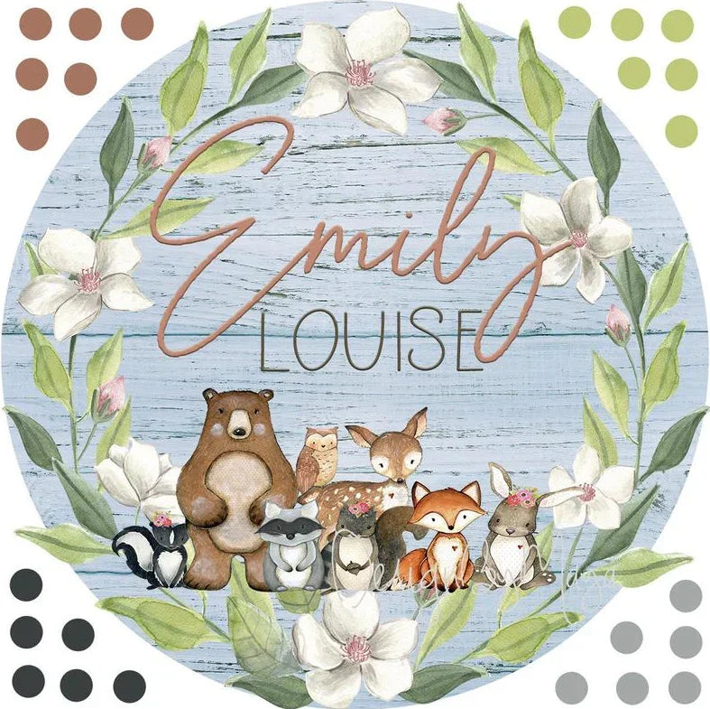 *you Create* - Wooden Themed Name Tag - Fabric Nursery Wall Art Decals - Personalized By You, angled view - House Of Avana