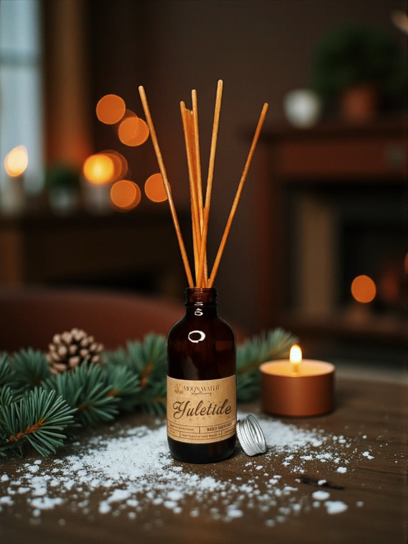 *YULETIDE* - REED DIFFUSER & ROOM SPRAY -- Patchouli, Clove, Vanilla, Orange -- Moon Water Apothecary (Copy) (Copy) Moon Water Apothecary