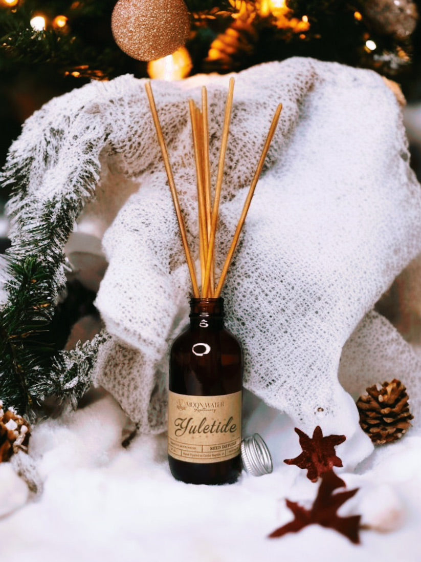 *YULETIDE* - REED DIFFUSER & ROOM SPRAY -- Patchouli, Clove, Vanilla, Orange -- Moon Water Apothecary (Copy) (Copy) Moon Water Apothecary