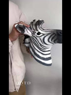 Hand-Painted Resin Boho Style Zebra Head Wall Hanging - Electricity-Free, Nordic Simple Design, No Feathers, Housewarming Gift for Home Decor - House Of Avana