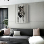 Hand-Painted Resin Boho Style Zebra Head Wall Hanging - Electricity-Free, Nordic Simple Design, No Feathers, Housewarming Gift for Home Decor - House Of Avana