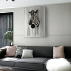 Hand-Painted Resin Boho Style Zebra Head Wall Hanging - Electricity-Free, Nordic Simple Design, No Feathers, Housewarming Gift for Home Decor - House Of Avana [[SKU:HOA-WAL-014]]