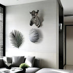 Hand-Painted Resin Boho Style Zebra Head Wall Hanging - Electricity-Free, Nordic Simple Design, No Feathers, Housewarming Gift for Home Decor - House Of Avana
