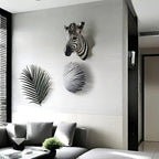 Hand-Painted Resin Boho Style Zebra Head Wall Hanging - Electricity-Free, Nordic Simple Design, No Feathers, Housewarming Gift for Home Decor - House Of Avana [[SKU:HOA-WAL-014]]