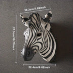 Hand-Painted Resin Boho Style Zebra Head Wall Hanging - Electricity-Free, Nordic Simple Design, No Feathers, Housewarming Gift for Home Decor - House Of Avana [[SKU:HOA-WAL-014]]