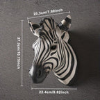 Hand-Painted Resin Boho Style Zebra Head Wall Hanging - Electricity-Free, Nordic Simple Design, No Feathers, Housewarming Gift for Home Decor - House Of Avana