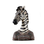White and black zebra head statue, handcrafted decorative figure - House of Avana