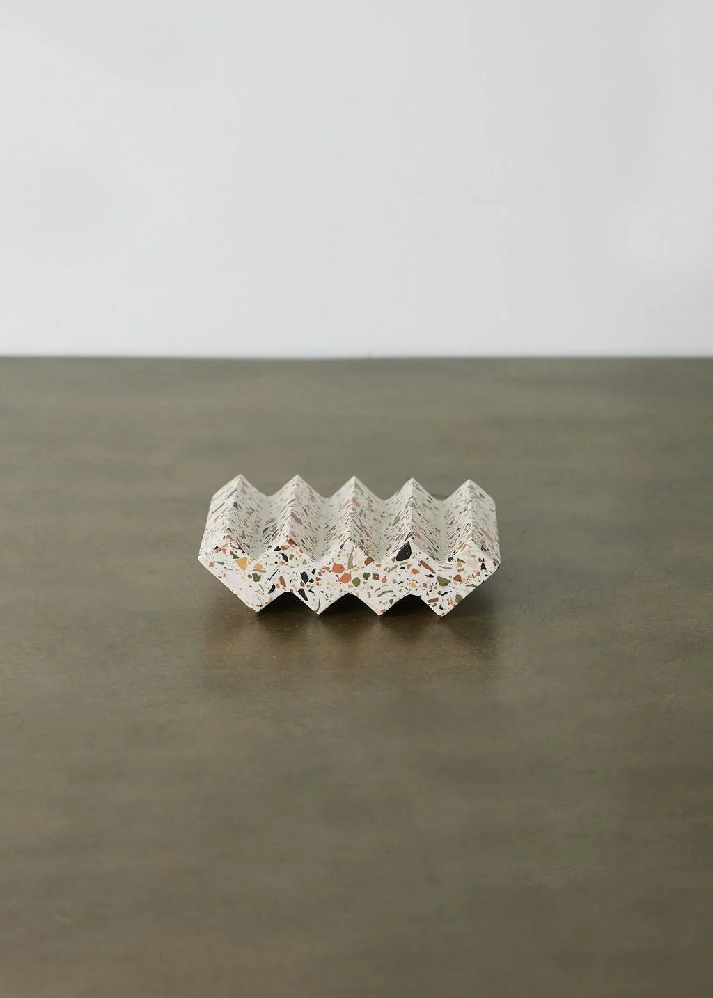 Zig-Zag Neutral Terrazzo Soap Dish Kanju Interiors