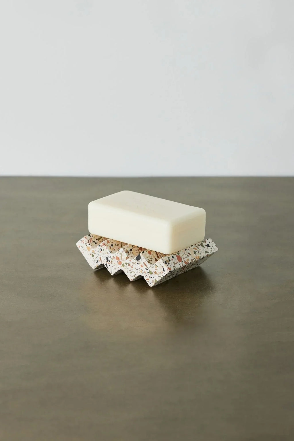 Zig-Zag Neutral Terrazzo Soap Dish Kanju Interiors
